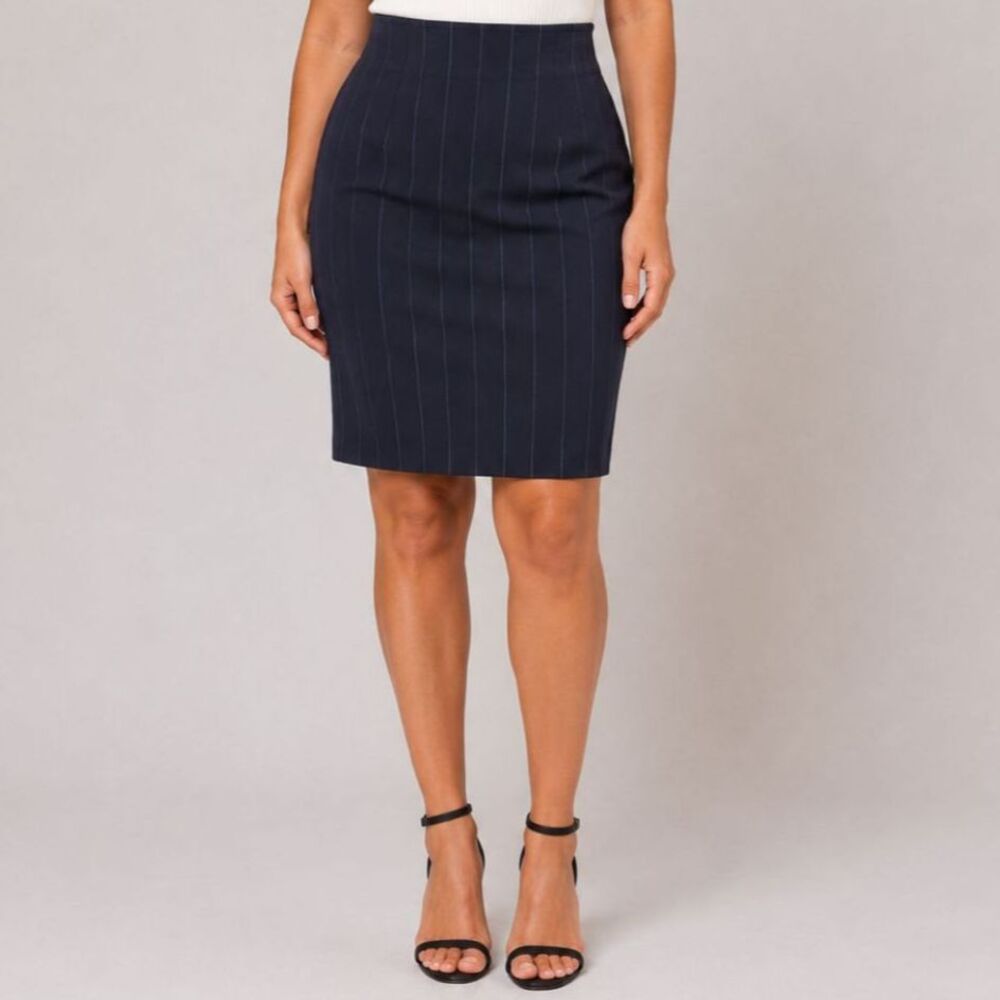ESCADA Pure New Wool Pinstripe Pencil Skirt Blue 36